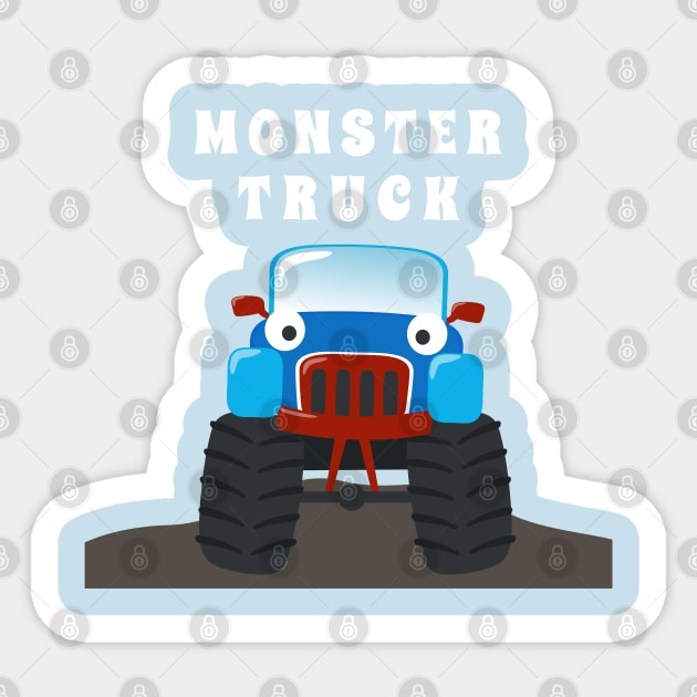 illustration of monster truck with cartoon style Sticker by KIDS APPAREL